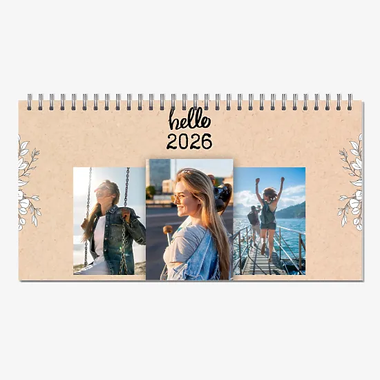 Szablon kalendarza biurkowego"cześć"