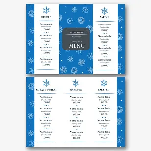 Szablon sezonowego menu zimowego