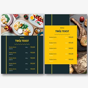 Szablon menu restauracji