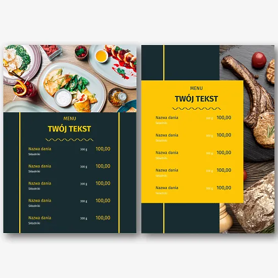 Szablon menu restauracji