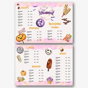 Szablon menu na Halloween