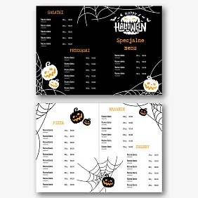 Szablon menu na Halloween