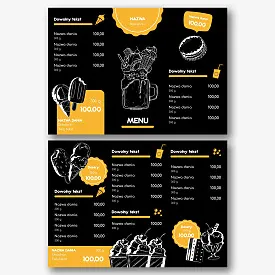 Szablon menu w lodziarni