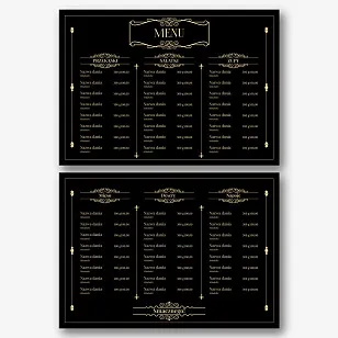 Szablon menu restauracji