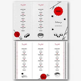Szablon menu dla restauracji sushi
