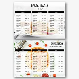 Szablon menu restauracji