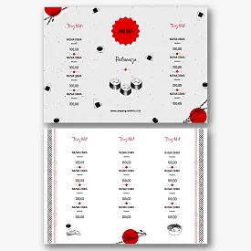 Szablon menu dla restauracji sushi