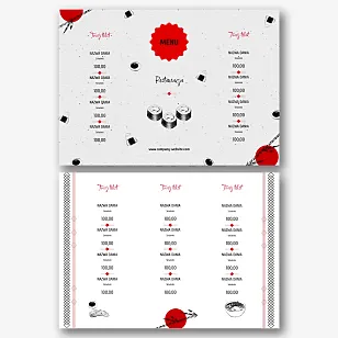 Szablon menu dla restauracji sushi