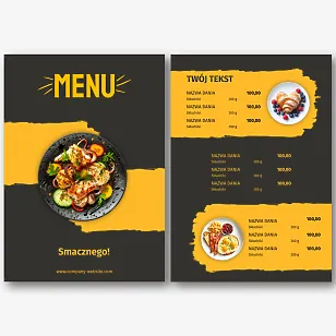 Szablon menu restauracji