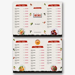 Szablon menu głównego dla restauracji