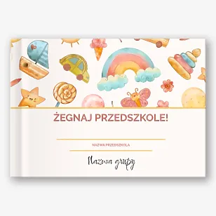 Szablon książki fotograficznej z okazji ukończenia szkoły " Żegnaj przedszkole!"