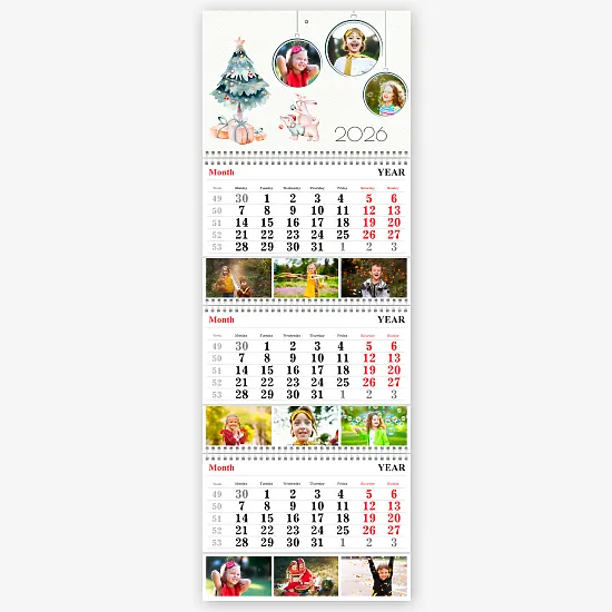 Ładny szablon kalendarza ze zdjęciami dzieci