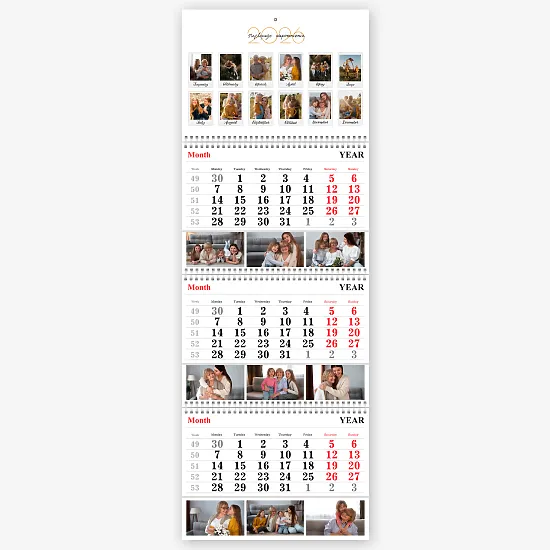 Szablon kalendarza ściennego "nasza rodzina"