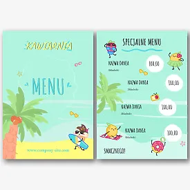 Szablon menu kawiarni dla dzieci