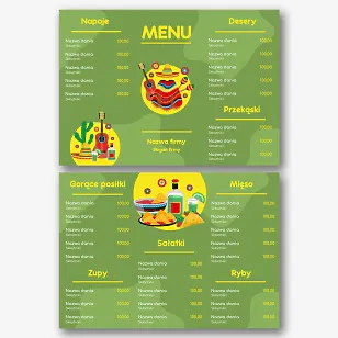 Szablon menu kuchni meksykańskiej