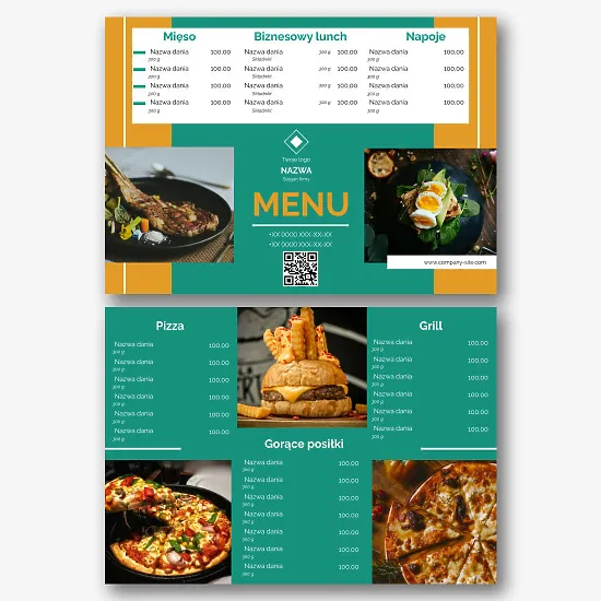 Szablon menu business lunch