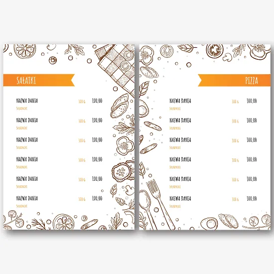 Szablon menu głównego dla restauracji