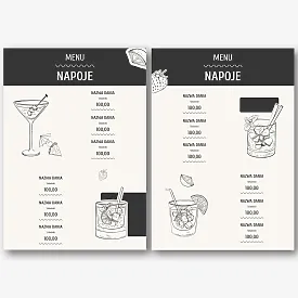 Szablon menu koktajlowego
