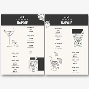Szablon menu koktajlowego