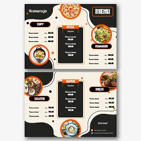 Szablon menu pizzerii