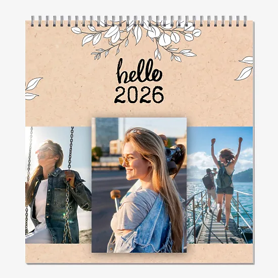 Szablon kalendarza biurkowego"cześć"