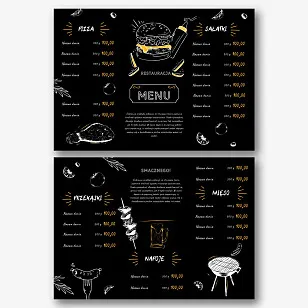 Szablon menu restauracji