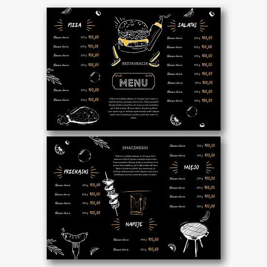 Szablon menu restauracji