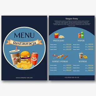 Szablon menu restauracji fast food