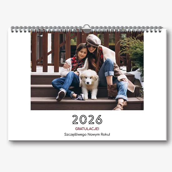 Szablon uroczego kalendarza ściennego