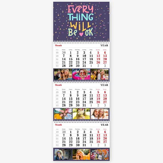 Pozytywny szablon kalendarza ściennego