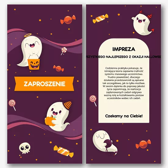 Szablon zaproszenia na imprezę Halloween