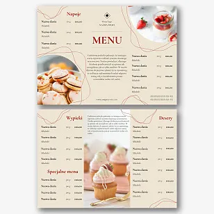 Szablon menu kawiarni cukierni