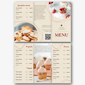 Szablon menu kawiarni cukierni