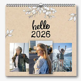 Szablon kalendarza ściennego"cześć"