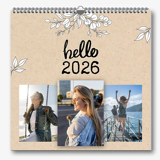 Szablon kalendarza ściennego"cześć"