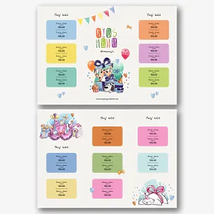 Szablon menu dla dzieci 