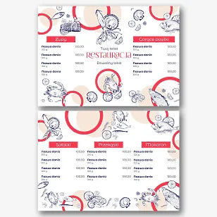 Szablon menu restauracji z owocami morza