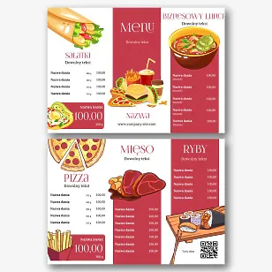 Szablon menu restauracji fast food
