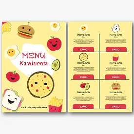 Szablon menu kawiarni rodzinnej
