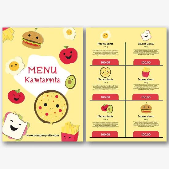 Szablon menu kawiarni rodzinnej