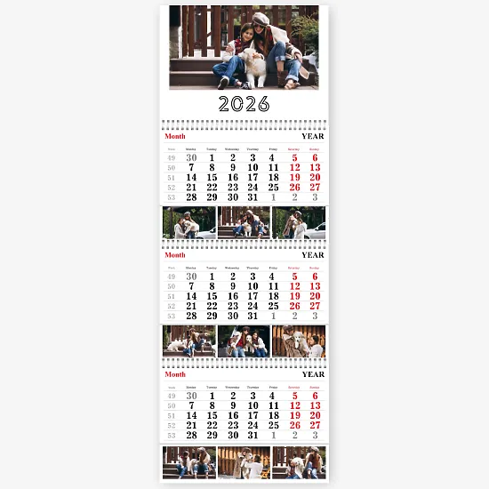 Szablon uroczego kalendarza ściennego