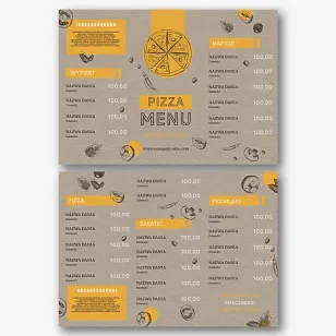 Szablon menu pizzerii