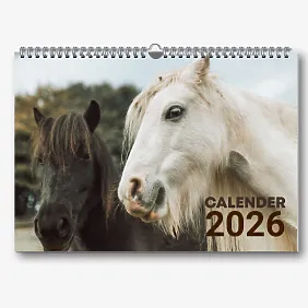 Szablon kalendarza ściennego z koni