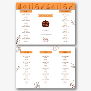 Szablon menu głównego dla restauracji