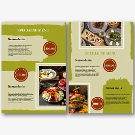 Szablon menu restauracji