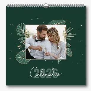 Szablon kalendarza z ślubne, zdjęcia