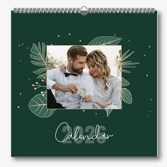 Szablon kalendarza z ślubne, zdjęcia