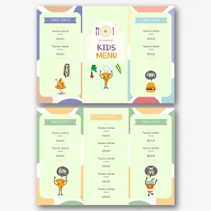 Jasny szablon menu dla dzieci 