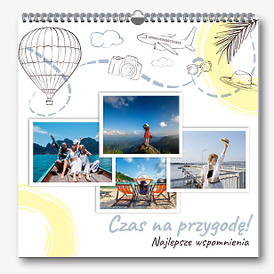 Szablon kalendarza ze zdjęciami z podróży