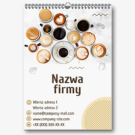 Szablon kalendarza reklamowego kawiarni